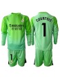 Billige Real Madrid Thibaut Courtois #1 Keeper Bortedraktsett Barn 2025-26 Langermet (+ Korte bukser)